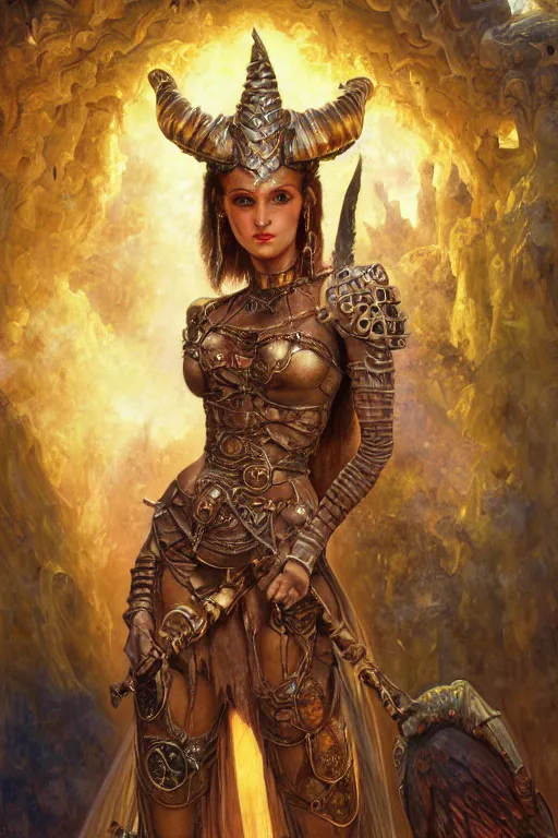 Image similar to Mystical Valkyrie, Portrait of a beautiful female Reptilian Anubis warrior, Regal, Realistic, Refined, Detailed Digital Art, Josephine wall, Oil Painting, William-Adolphe Bouguereau, Art Frahm, Esao Andrews, Steampunk, Walt Disney (1937), Highly Detailed, Cinematic Lighting, Unreal Engine, 8k, HD