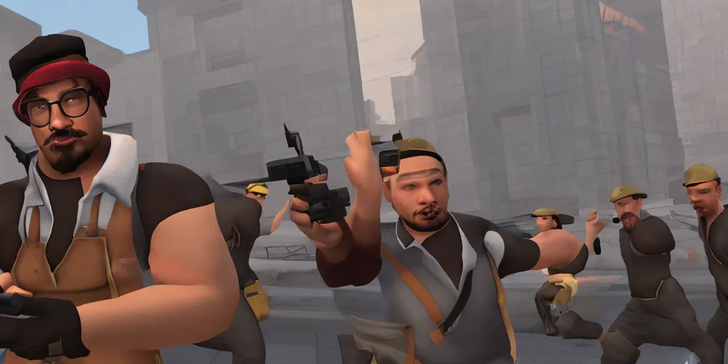 Image similar to sam hyde in team fortress 2, game screenshot