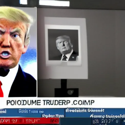 Prompt: cctv footage of donald trump using a photocopier