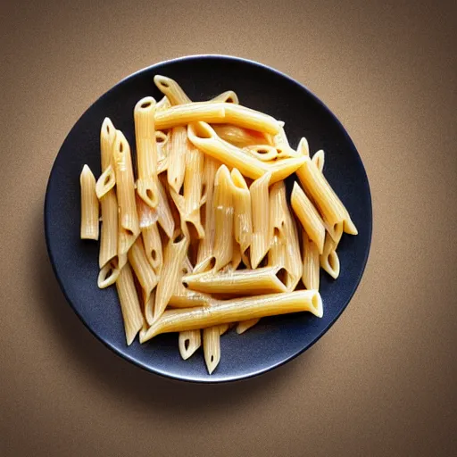 Image similar to penne pasta with arms made of penne pasta carrying a glock-19, photorealistic