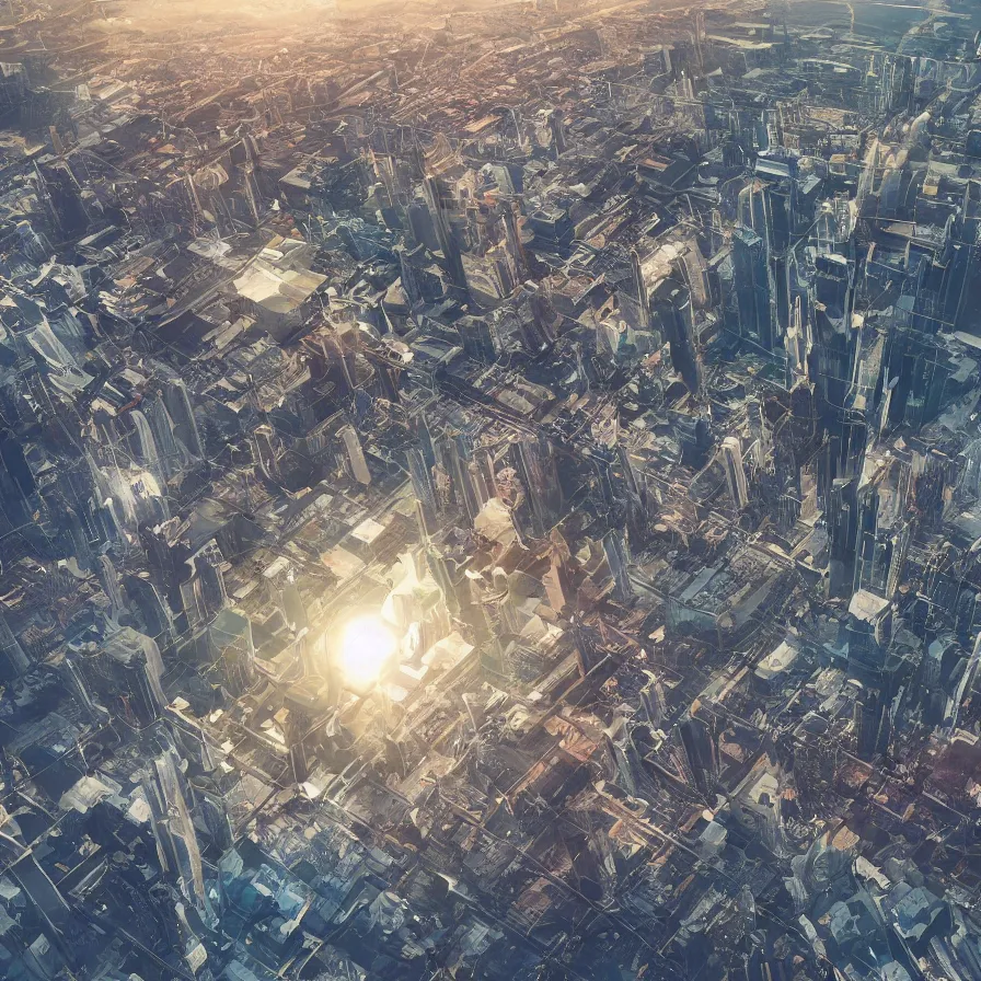 Prompt: cyberpunk city, lake, spacecrafts, futuristic, giant glass dome in space, golden hour, light diffusion, galaxy, stars, hyperrealistic, award winning, low poly, photography, blue, glass, extremely wide angle