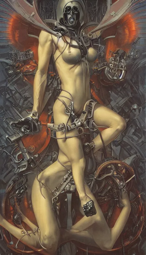 Image similar to techno artwork, by gerald brom,