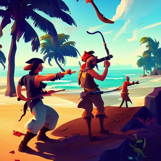 Image similar to painting treasure on sea of thieves game smooth median photoshop filter cutout vector, behance hd by jesper ejsing, by rhads, makoto shinkai and lois van baarle, ilya kuvshinov, rossdraws global illumination