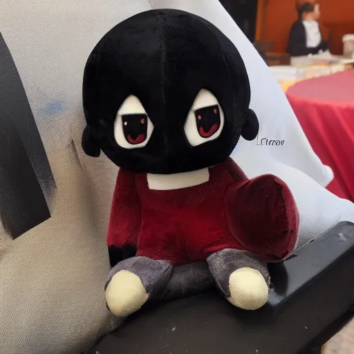 Image similar to cute fumo plush of the fire and brimstone preacher of a small parish, anime