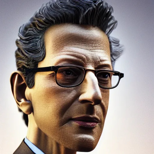 Image similar to hyperrealistic dslr film still of jeff goldblum on gold doubloon, stunning 8 k octane comprehensive 3 d render, inspired by istvan sandorfi & greg rutkowski & unreal engine, perfect symmetry, dim volumetric cinematic lighting, extremely hyper - detailed, incredibly real lifelike attributes & flesh texture, intricate, masterpiece, artstation, stunning