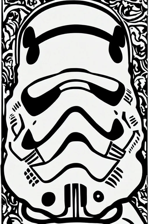 Image similar to “stormtrooper dancing, poster, José Guadalupe Posada style”