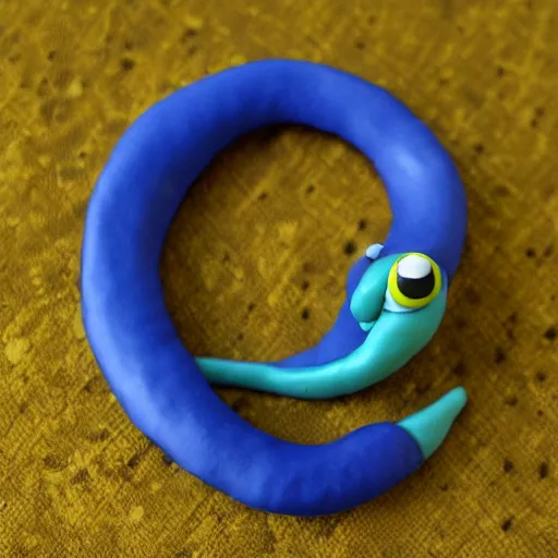 Prompt: polymer clay disney snake