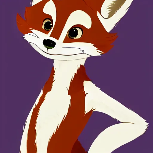 Image similar to upper half portrait of a anthropomorphic female fox with short white fur covering her body in the style of zootopia, top down view, centered on face, completely white