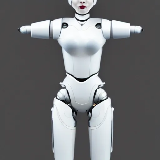 Image similar to full body shot of a female android robot inspired by ghost in the shell