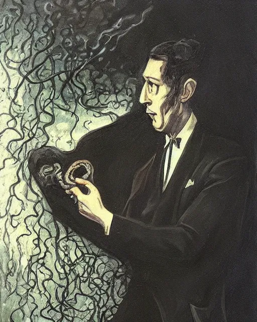 Prompt: a painting of a strange creature by h. p. lovecraft