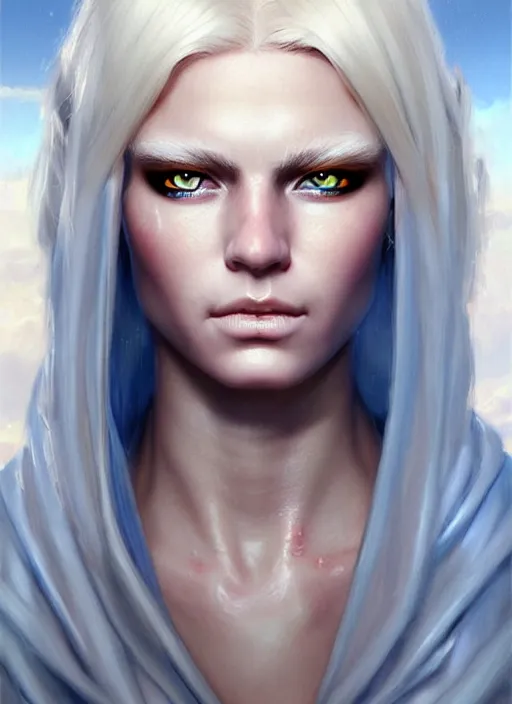 Image similar to a _ fantasy _ style _ portrait _ painting _ of white female paladin with blonde hair and blue eyes, scar under left eye, holy oil _ painting _ unreal _ 5 _ daz. _ rpg _ portrait _ extremely _ detailed _ artgerm _ greg _ rutkowski _ greg