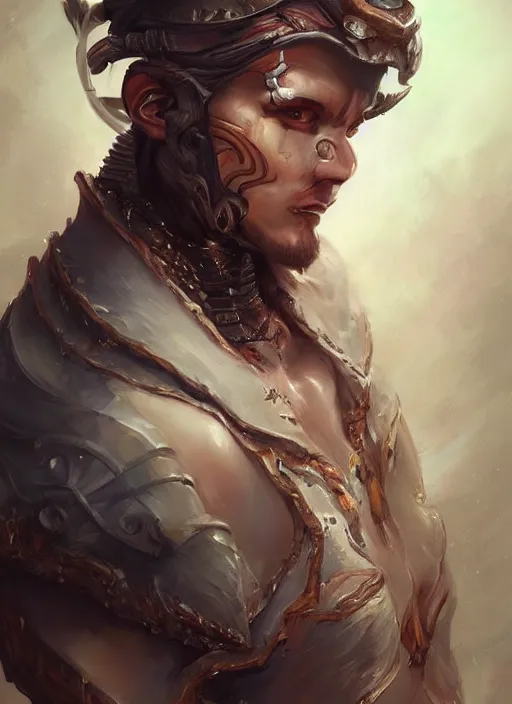 Image similar to a higly detailed airbrush full body shot and face portrait painting of a fantasy male character, fantasy portrait, pinterest, pathfinder, dynamic lighting, ambient lighting, deviantart, art by sabbas apterus