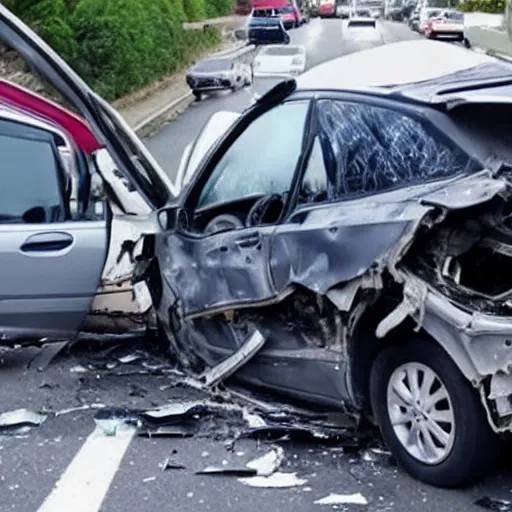 Prompt: car crash, 6 dead, ultra hd