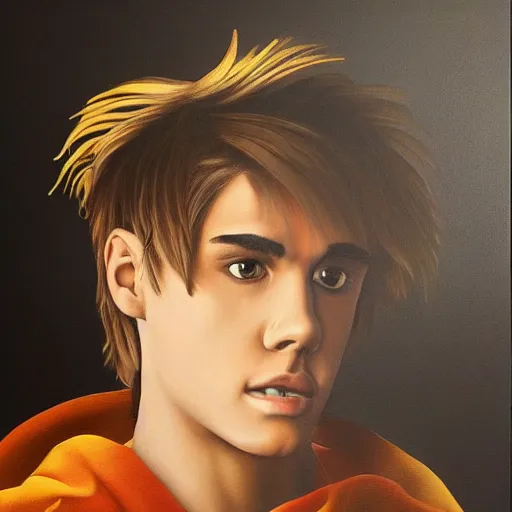 Prompt: a realistic painting by Raffaello Sanzi depicting the Masamune Date with the head of Justin Bieber in the Renaissance,smooth,Sharp focus, trending on Artstation.