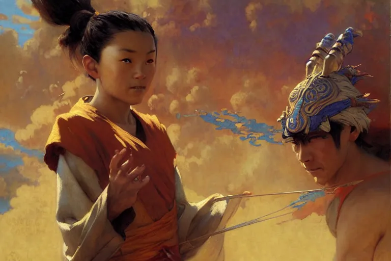 Image similar to the last airbender, painting by gaston bussiere, craig mullins, j. c. leyendecker