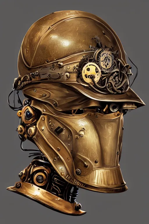 Image similar to steampunk helmet fantasy art mask robot ninja stylized digital illustration sharp focus, elegant intricate digital painting artstation concept art global illumination ray tracing advanced technology chaykin howard and campionpascale and cooke darwyn and davis jack