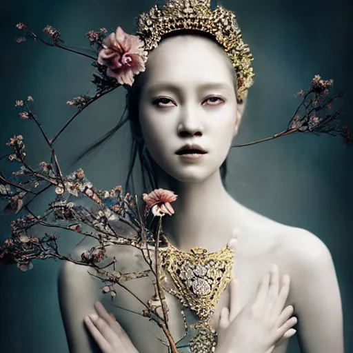 Prompt: A beautiful artistic portrait by Zhang Jingna, Motherland Chronicles,