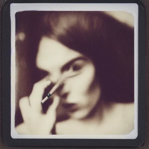 Image similar to a photo of woman hand with a cigarette, polaroid,