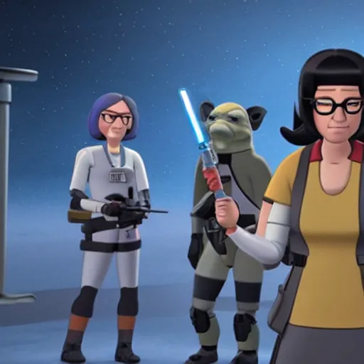 Image similar to A still of Tina Belcher in Star Wars: Rebels (2014)