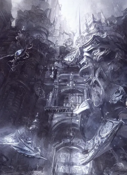 Image similar to very detailed concept art of final fantasy, detailed, sharp