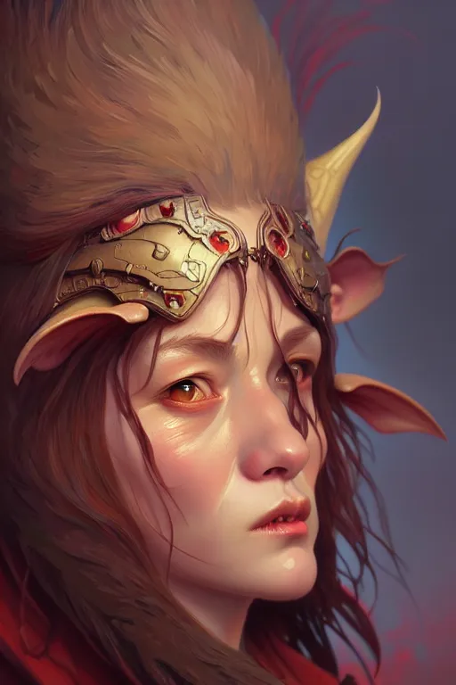 Prompt: beautiful goblin, highly detailed, digital painting, artstation, sharp focus, illustration, art by tan zi and ayanamikodon and alphonse mucha and wlop