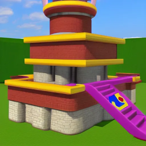 Image similar to princess peaches castle super mario 64 render