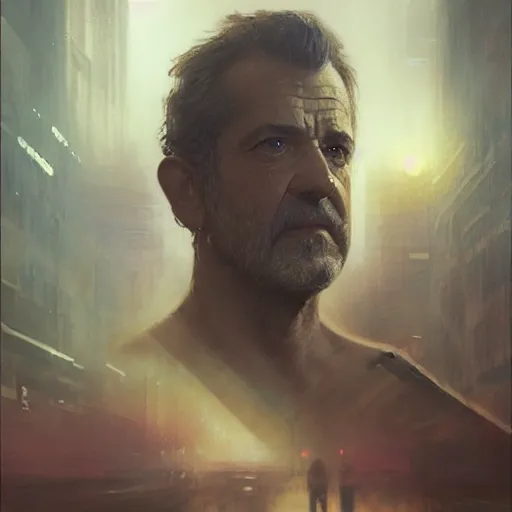 Prompt: mel gibson, hyperrealistic portrait, bladerunner street, art of elysium by jeremy mann and alphonse mucha, fantasy art, photo realistic, dynamic lighting, artstation, poster, volumetric lighting, very detailed face, 4 k, award winning