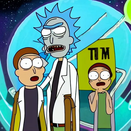 Prompt: photo of rick and morty