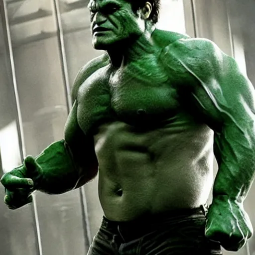 Prompt: Joaquin Phoenix as the hulk, hyperdetailed