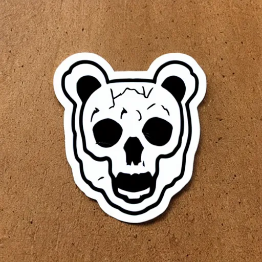 Image similar to cute bear skull mask sticker