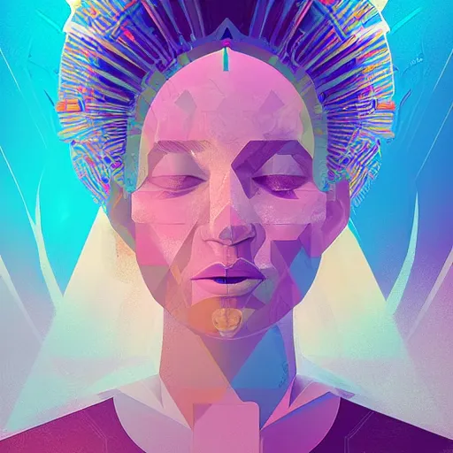 Image similar to a portrait of a goddess by Petros Afshar and Beeple