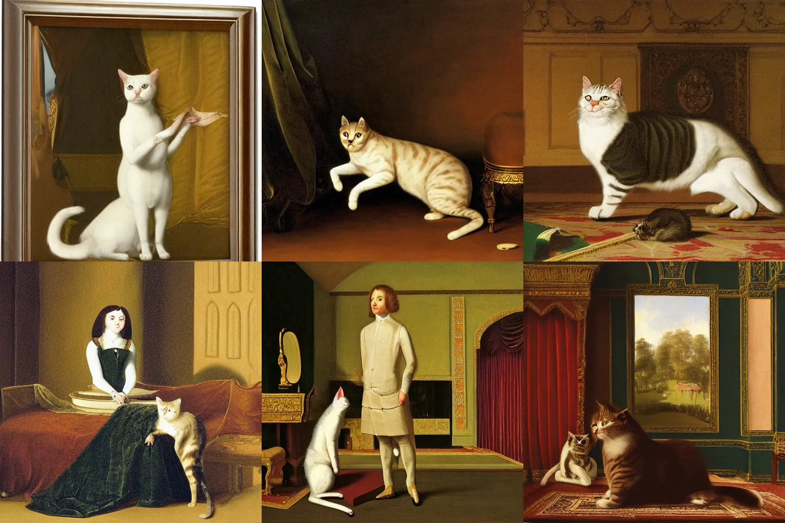 Prompt: a portrait of a royal cat in a palace room by george stubbs