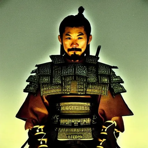 Image similar to fantastic samurai portrait, atmospheric