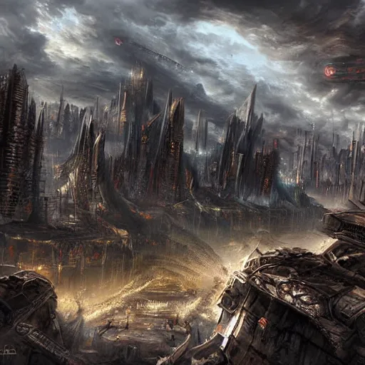 Image similar to landscape of apocalypse city, by stanley artgerm lau