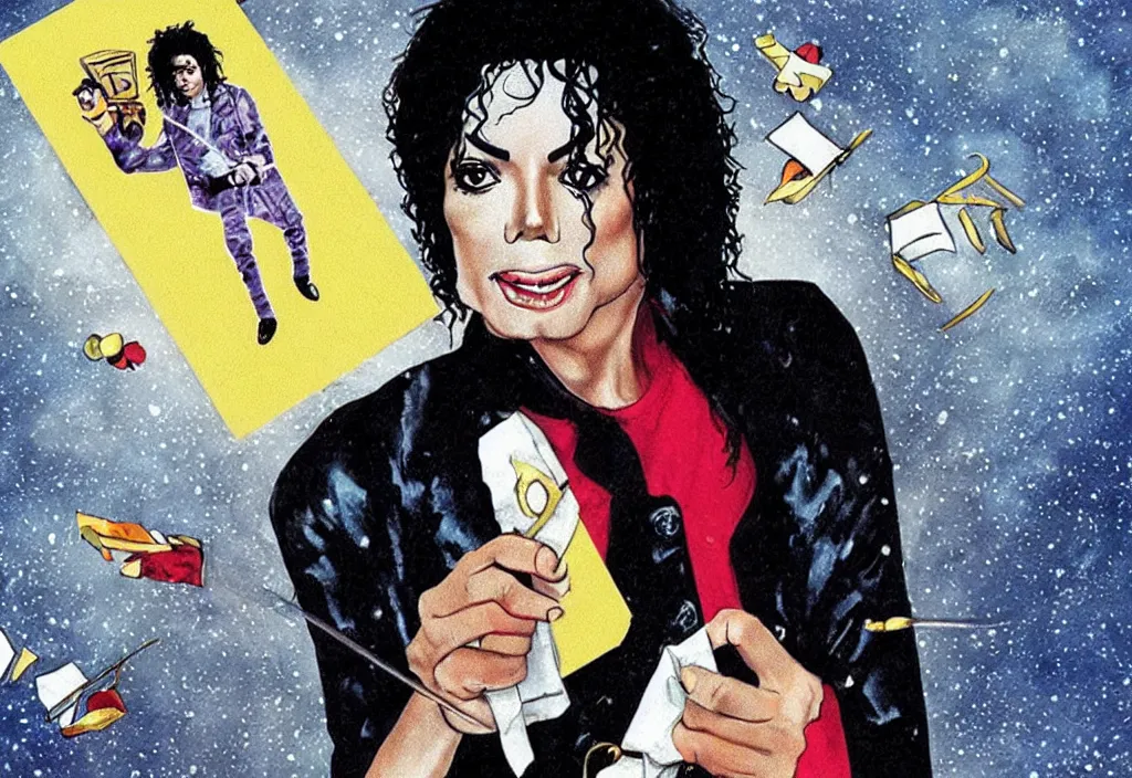 Prompt: michael jackson as a tarot card