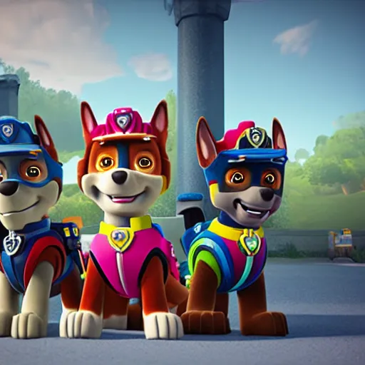 Image similar to george floyd in paw patrol, 3 d render, unreal engine, very detailed, tribute, masterpiece, cryengine