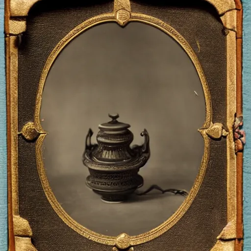 Prompt: Tintype photograph of exotic objects, magic objects, ethnographic museum, nature and culture, 1920s studio lighting.