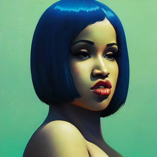 Prompt: 4k headshot of thicc Cardi B from Macfarlane comics, killing with green fire by Craig Mullins, ilya kuvshinov, krenz cushart, epic , artgerm trending on artstation by Edward Hopper and Dan Mumford and WLOP and Rutkovsky, beksinski carl spitzweg moebius and tuomas kocar, intricate artwork by caravaggio, Unreal Engine 5, Lumen, Nanite , 4K headshot of godlike clown with defined arms and open hands and bloody clothes with giant mandala wings , intricate face , flawless anime cel animation by Kentaro Miura, psychedelic , highly detailed upper body , professionally post-processed , beautiful, scary, symmetry accurate features, epic, octane rendered, anime masterpiece, accurate