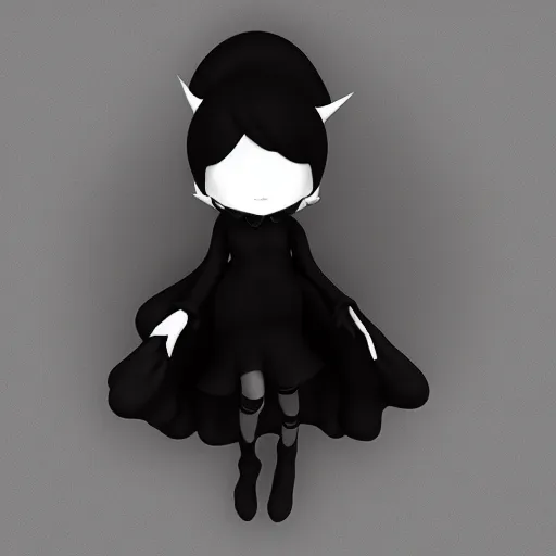 Prompt: cute fumo plush of a cursed floating blob of dark ichor vaguely in the shape of a cute girl, amorphous, inky blackness, fluid simulation melting, black and white, horror, vray