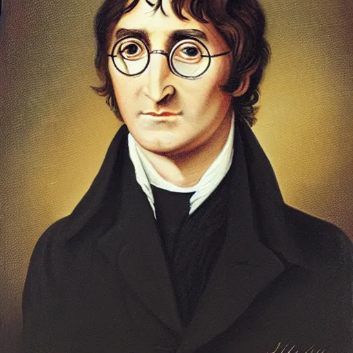 Image similar to regency era painting of a young john lennon