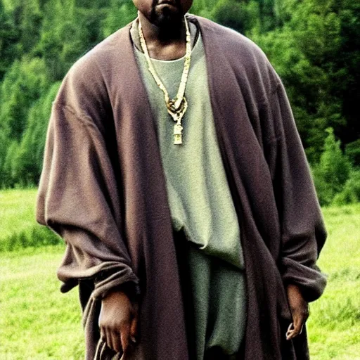 Image similar to kanye west on a quest in lord of the rings