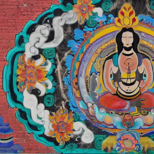 Prompt: tibetan mural