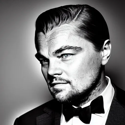 Prompt: award winning portrait of leonardo dicaprio, photo by a tamboly, dramatic lighting