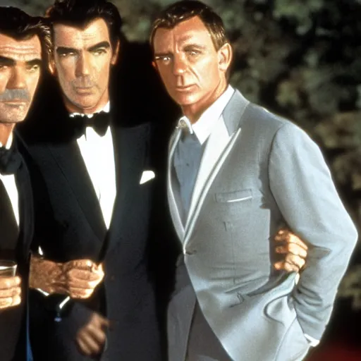 Image similar to Sean Connery, Pierce Brosnan and Daniel Craig in a James Bond reunion