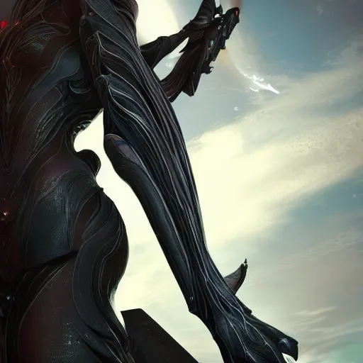 Image similar to high quality bug pov shot, of a highly detailed beautiful Giant female warframe, looming over you, unaware of your existence, highly detailed art, epic cinematic shot, realistic, professional digital art, high end digital art, furry art, DeviantArt, artstation, Furaffinity, 8k HD render, epic lighting, depth of field