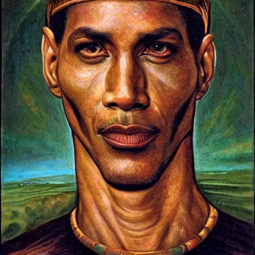 Image similar to Portrait of Apophis from Stargate SG1, renaissance painting