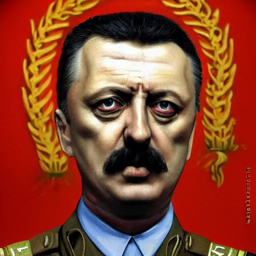 Image similar to igor ivanovich strelkov became bloody ugly supreme ruler of novorossia, photo - realistic, color image, 2 k, highly detailed, bodyhorror, occult art, by giger