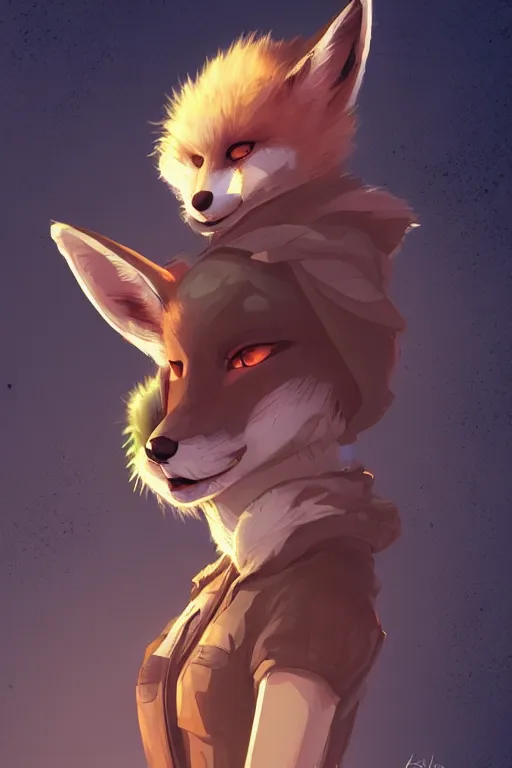 Image similar to a fox fursona, trending on artstation, by kawacy, furry art, digital art, cyberpunk, high quality, backlighting