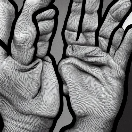 Image similar to photorealistic high detail illustration of a hand, subsurface scattering, 8 k, hdr