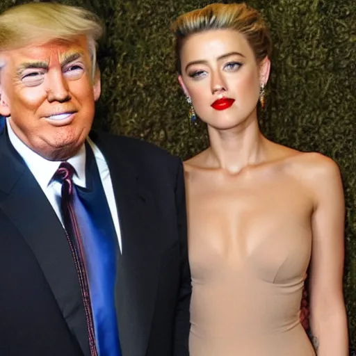 Prompt: amber heard with Donald Trump on vacation
